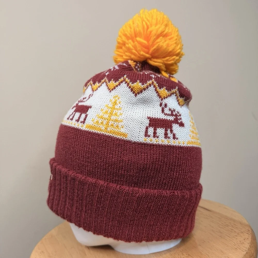 Adidas Cleveland Cavaliers Knit Cuffed Beanie Hat Pom-pom 100% ACRYLIC burgundy